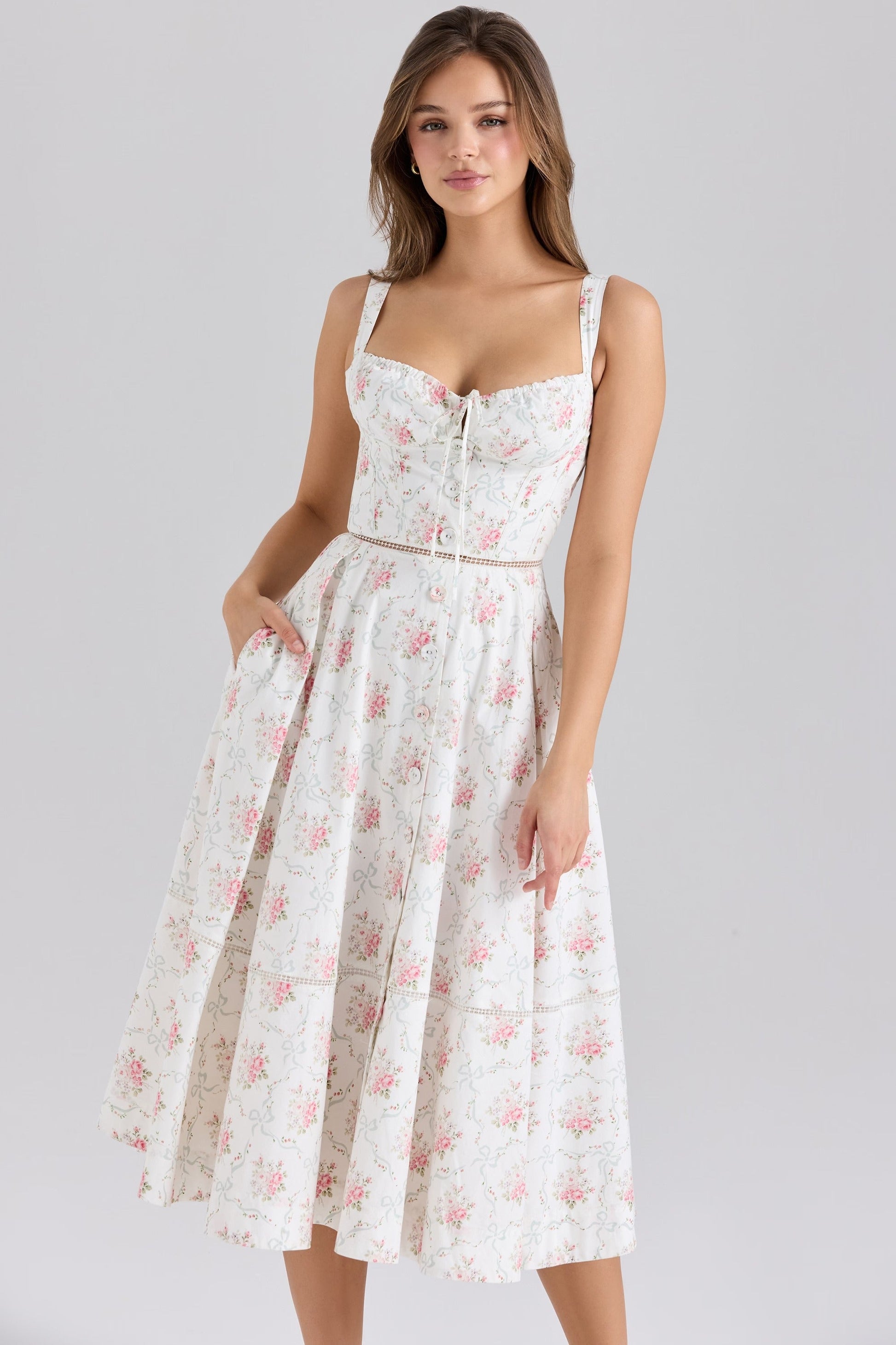 Vestido Midi com Botões Frontais Chiarina