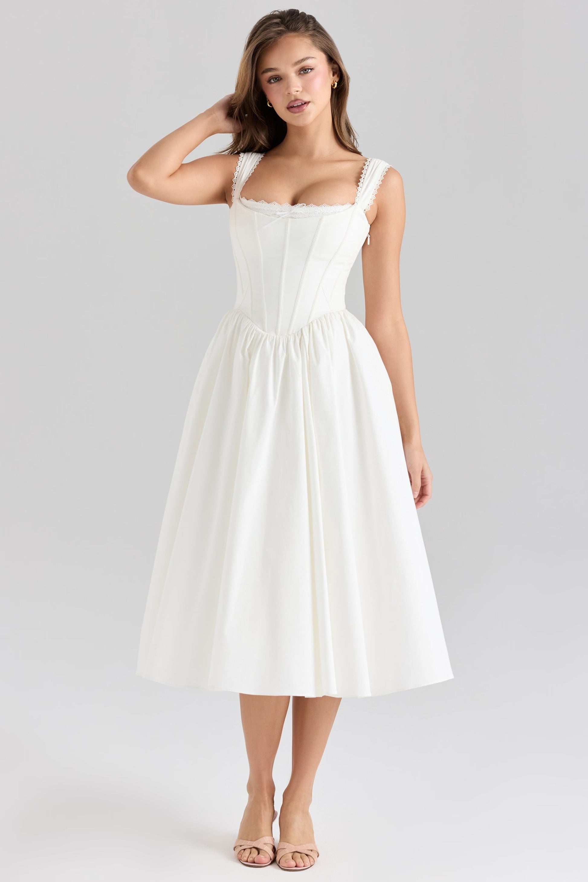 Vestido Midi Corset de Algodão Stretch Amara