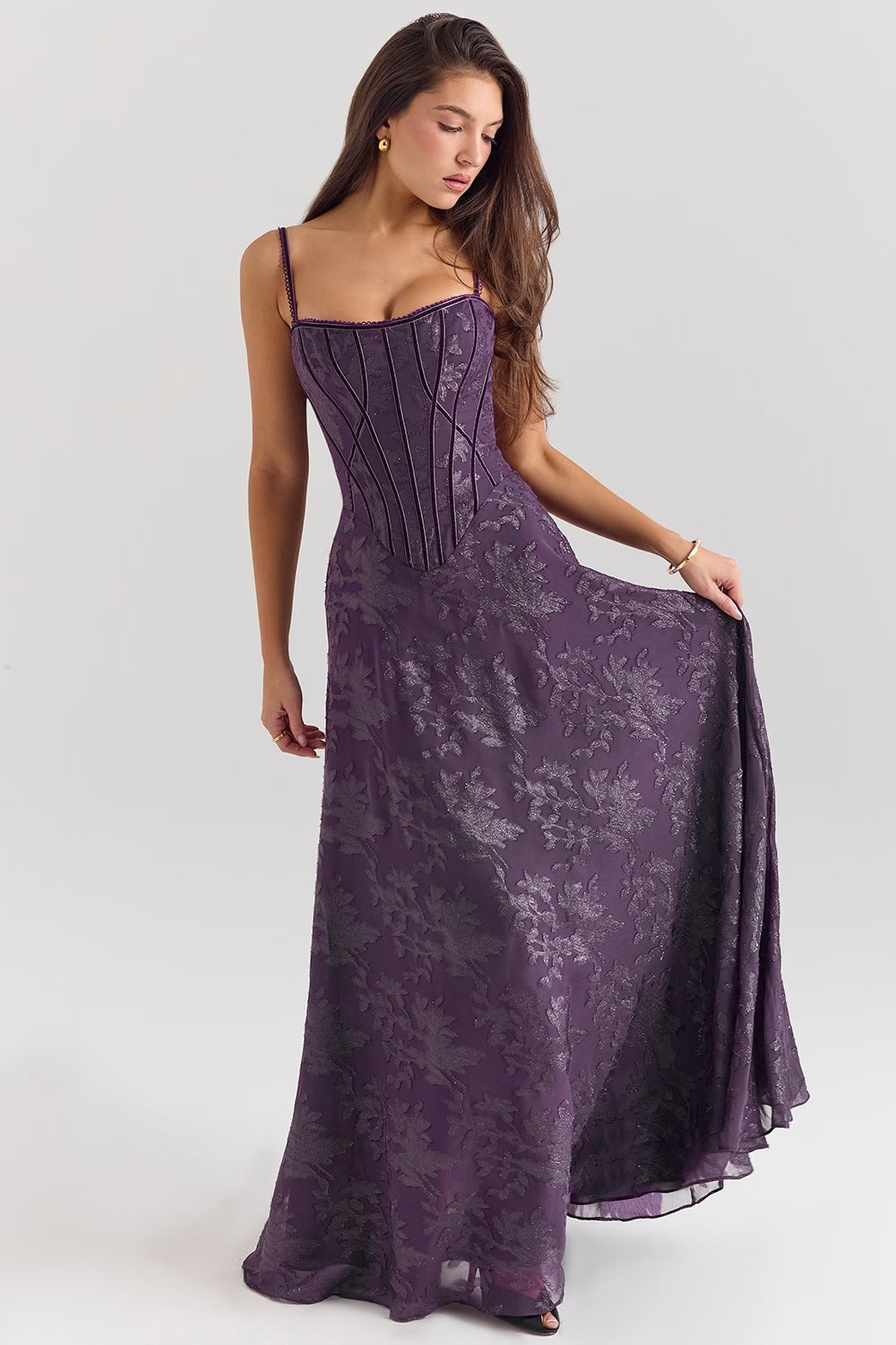 Vestido Maxi Lurex Chiffon Esme