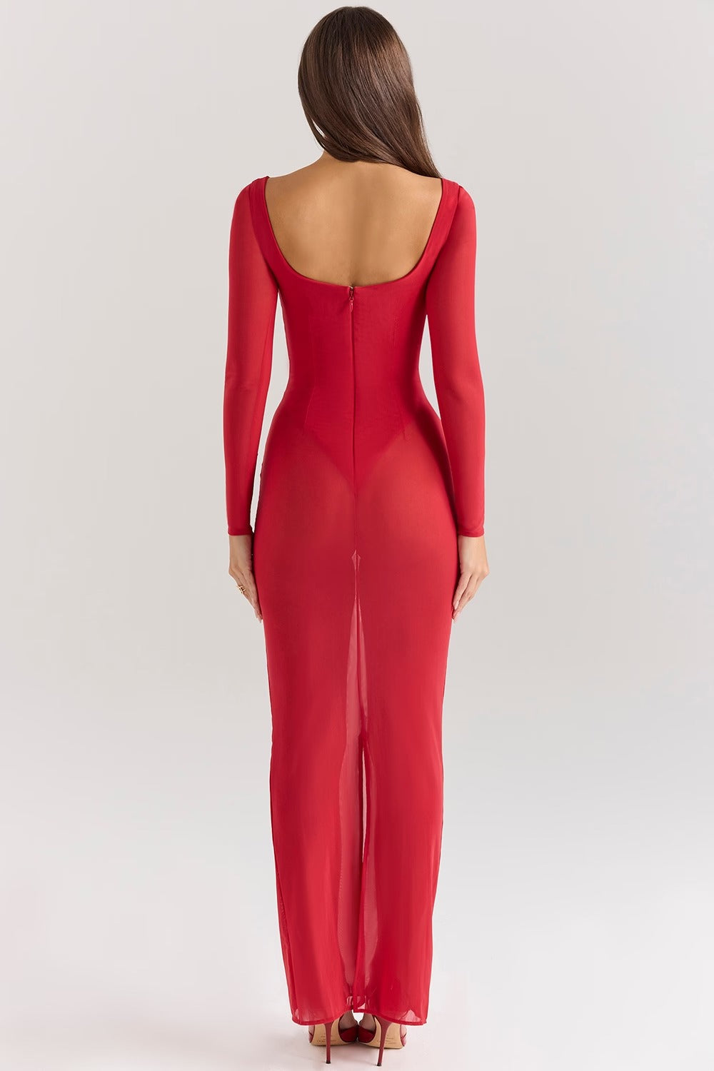 Vestido Maxi Mesh com Bodysuit Everly
