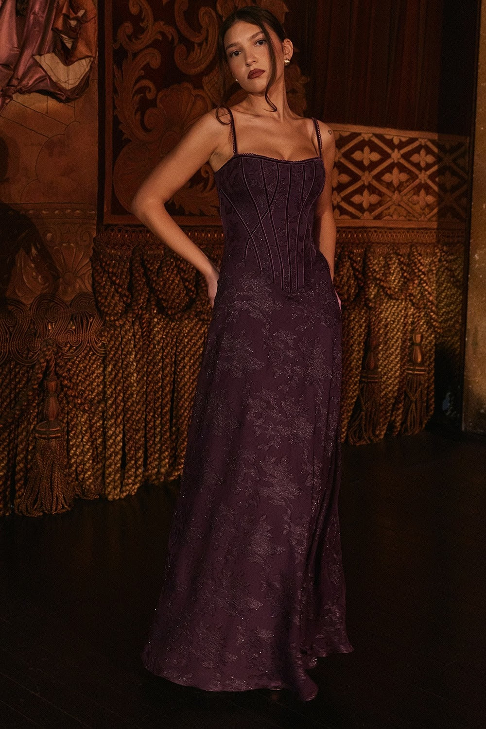 Vestido Maxi Lurex Chiffon Esme