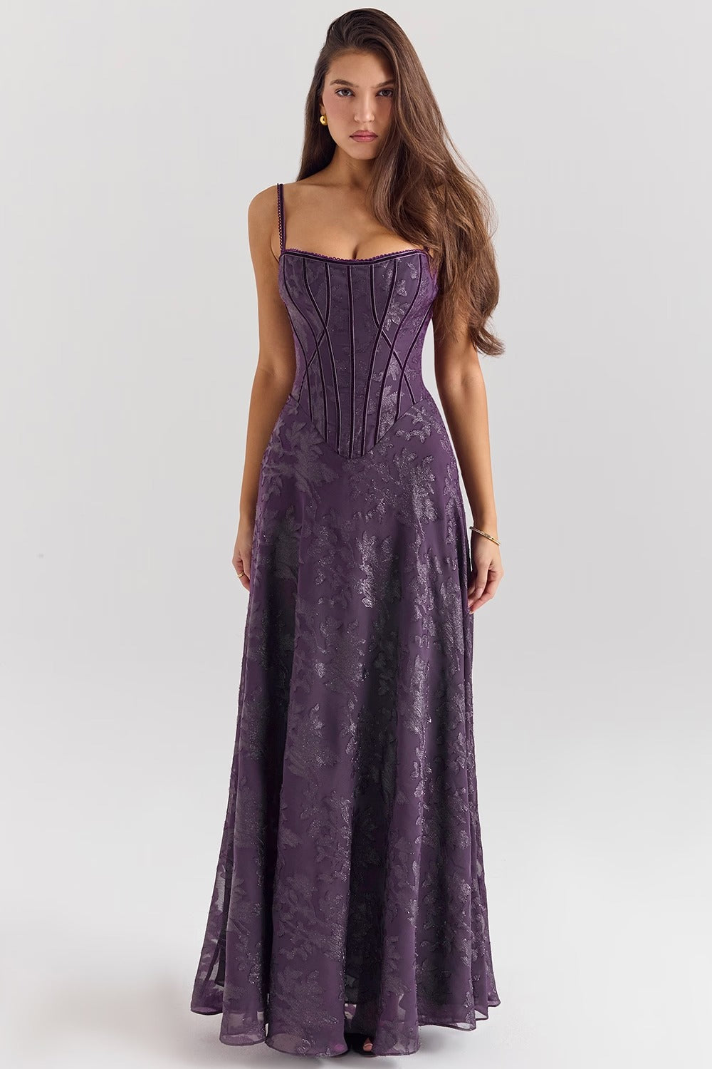 Vestido Maxi Lurex Chiffon Esme