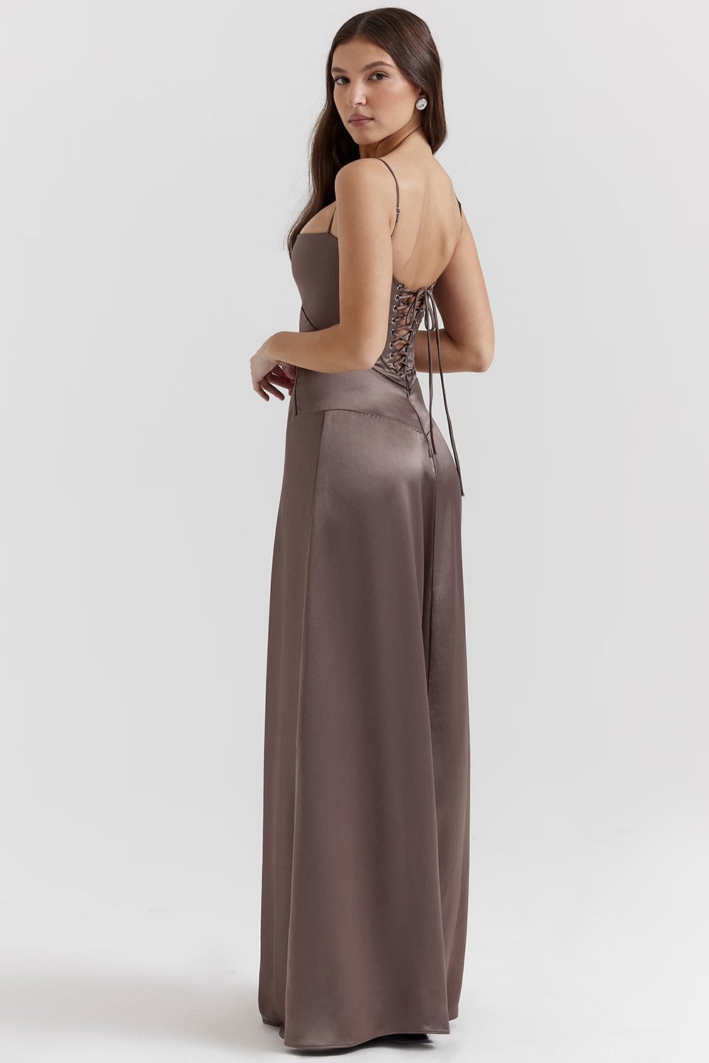 Vestido Maxi Lace Up Anabella