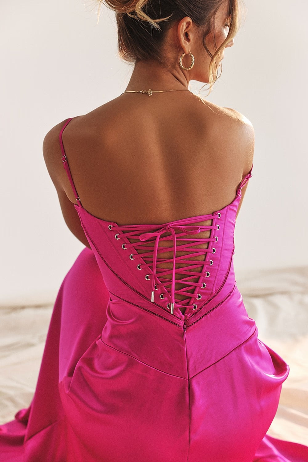 Vestido Maxi Lace Up Anabella