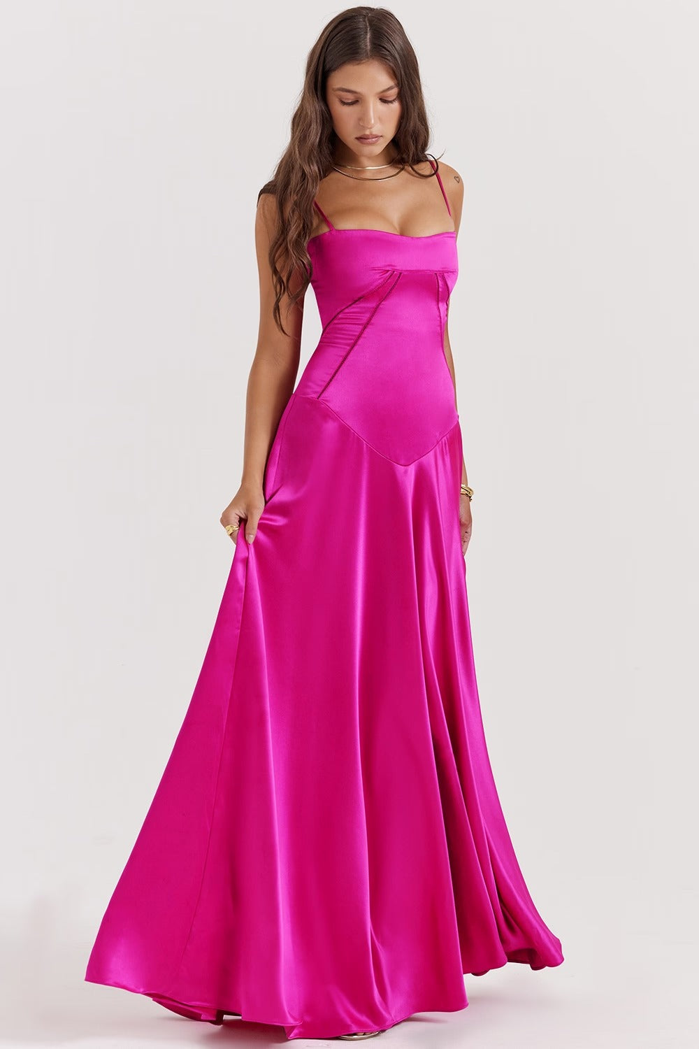 Vestido Maxi Lace Up Anabella