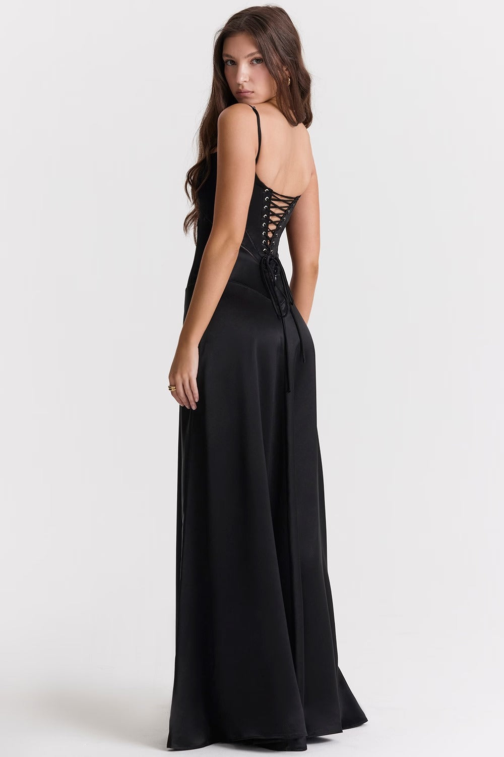 Vestido Maxi Lace Up Anabella