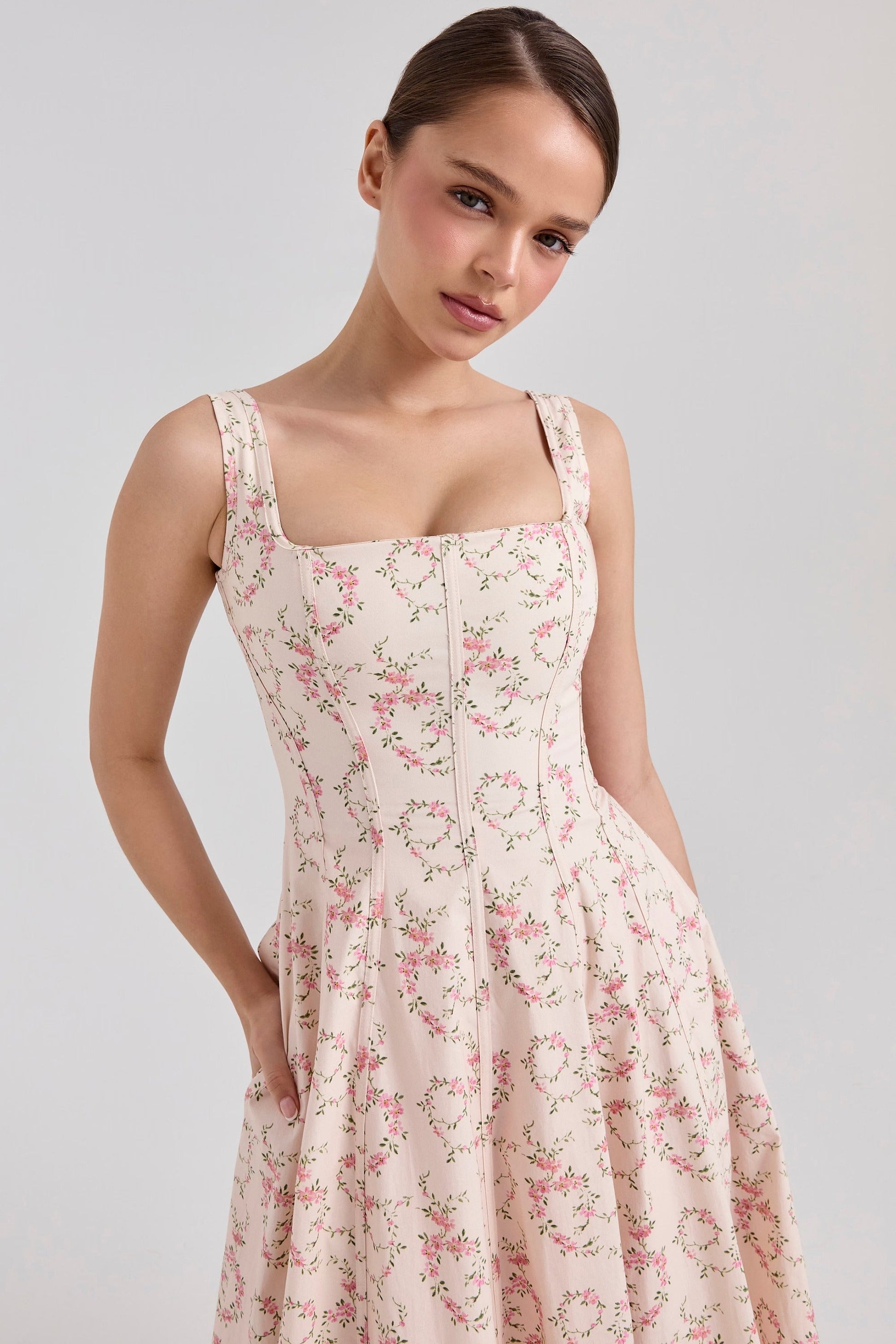 Vestido Midi Sundress de Algodão Stretch Mariabella