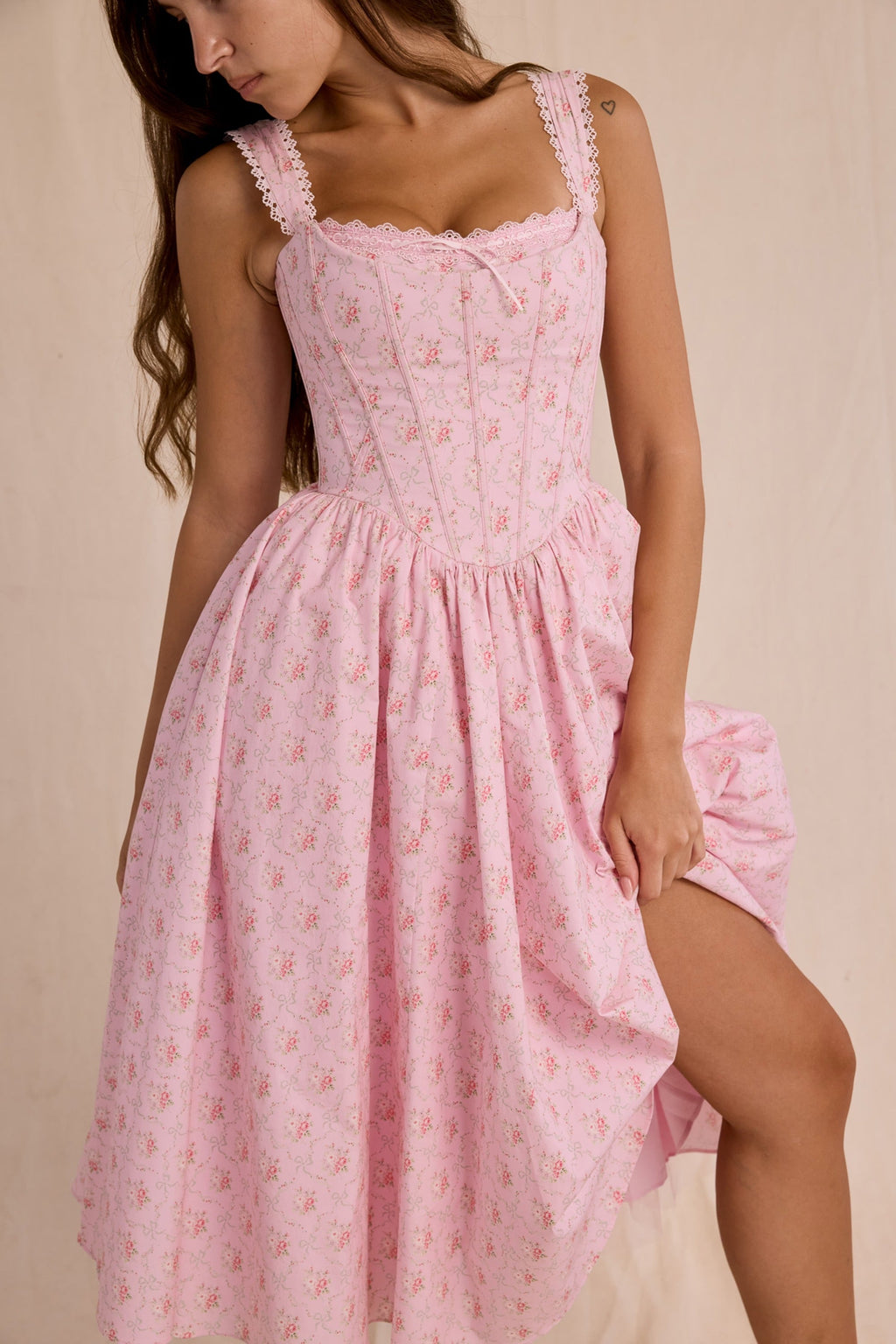 Vestido Midi Corset de Algodão Stretch Amara