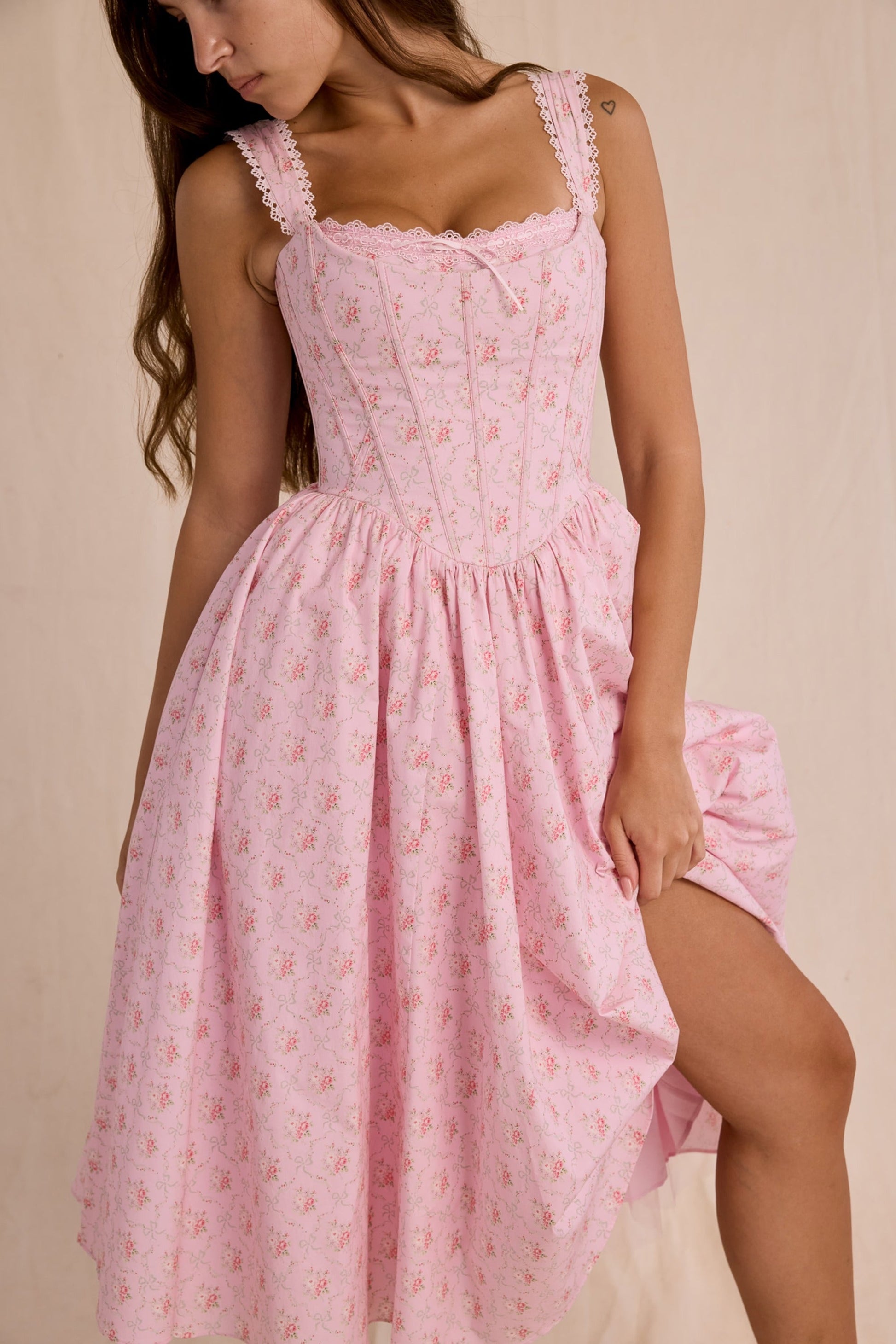 Vestido Midi Corset de Algodão Stretch Amara