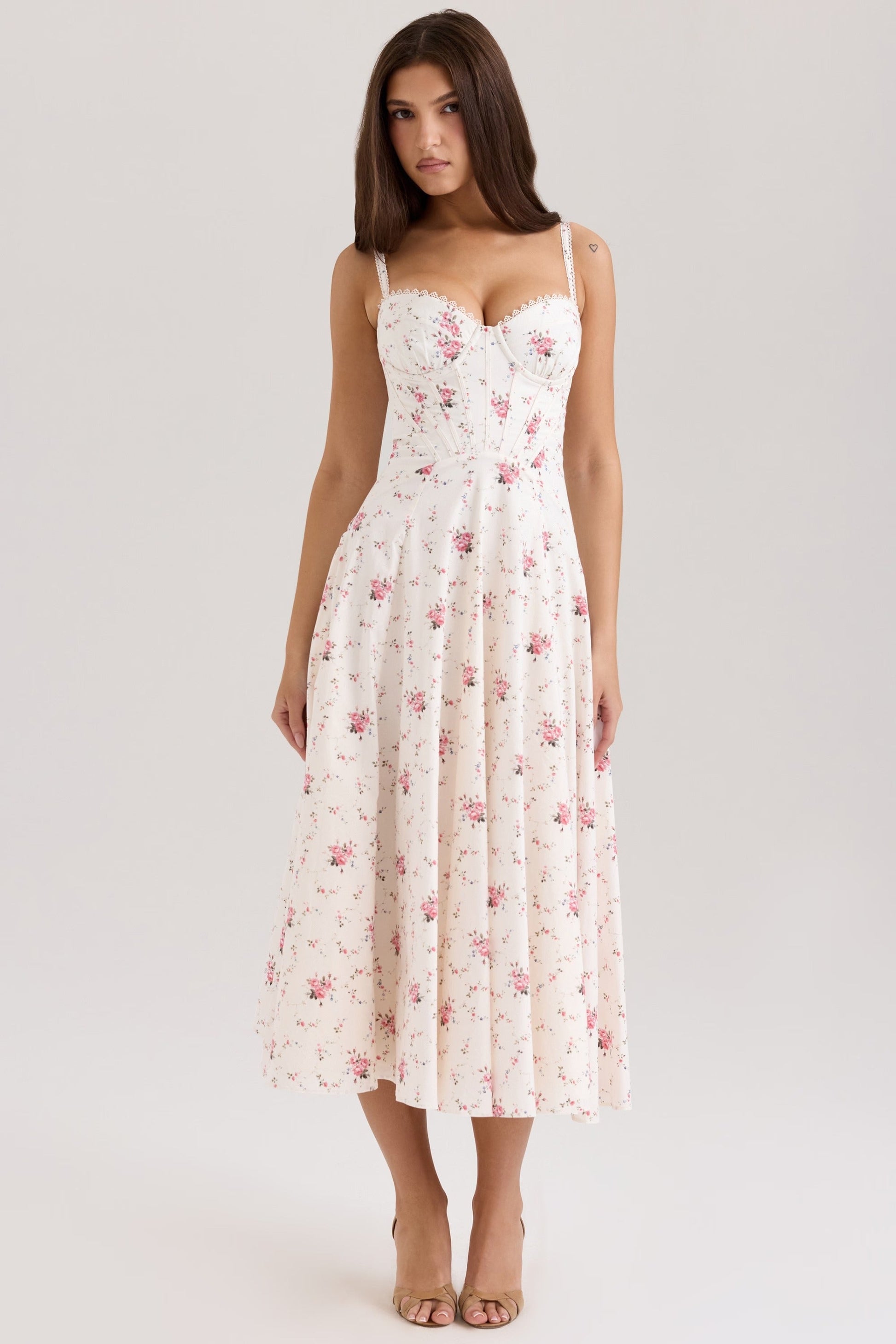 Vestido Midi Sundress de Algodão Stretch Steffani