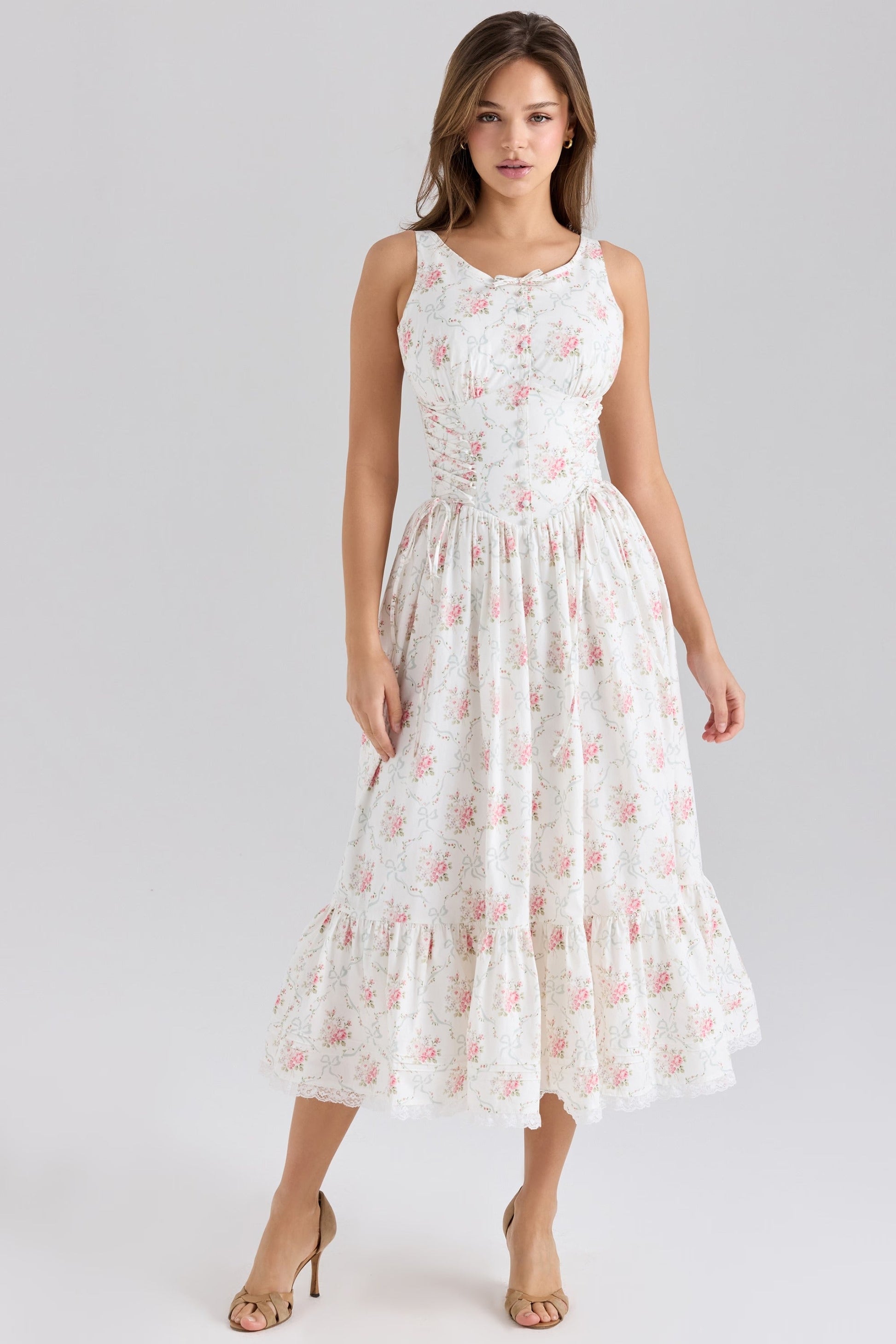 Vestido Midi Lace Up Sienna