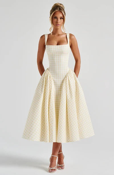 Vestido Midi Sherrie Xadrez Vichy