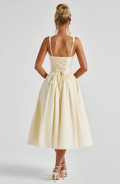 Vestido Midi Sherrie Xadrez Vichy