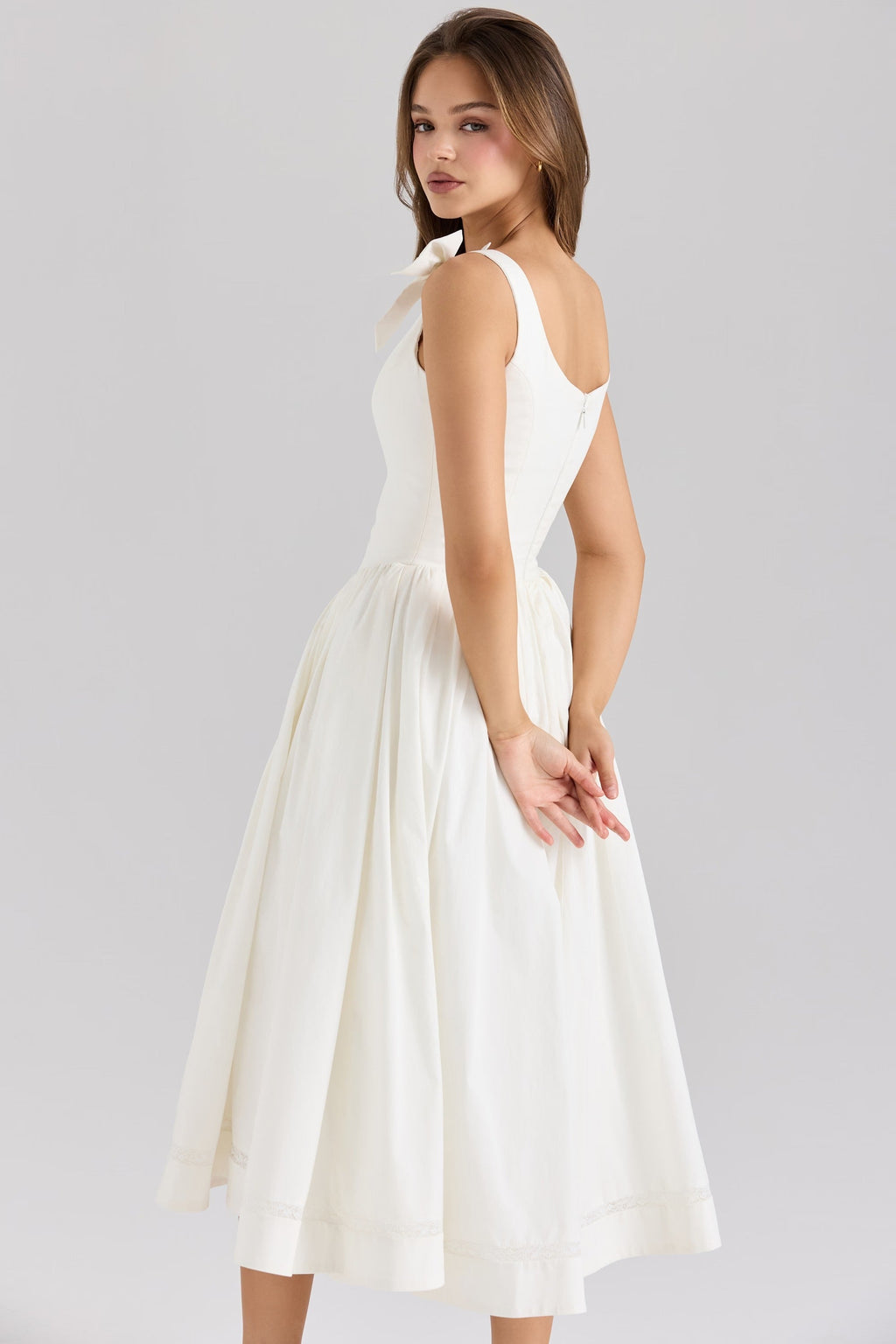 Vestido Midi Bow de Algodão Lillia