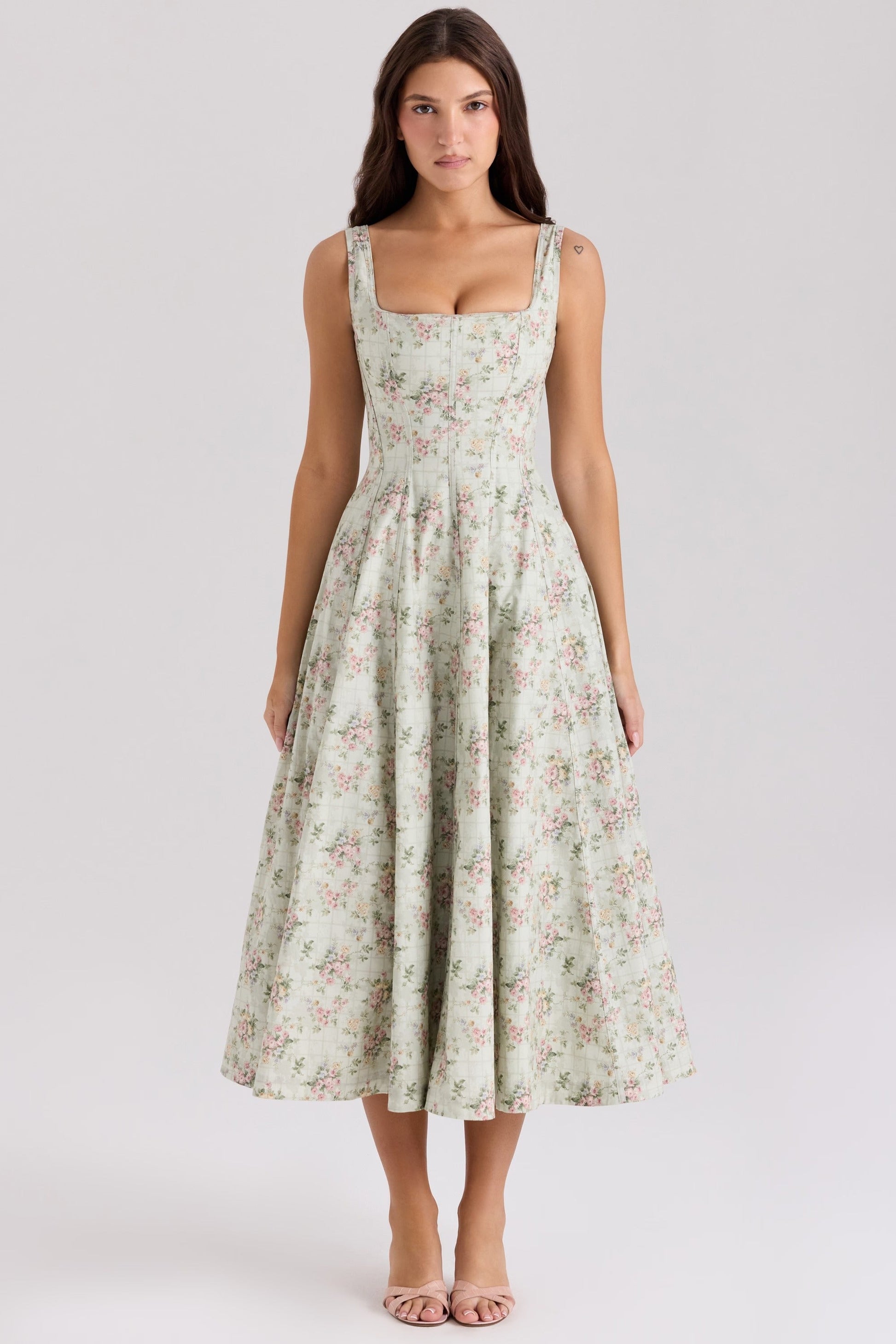 Vestido Midi Sundress de Algodão Stretch Mariabella