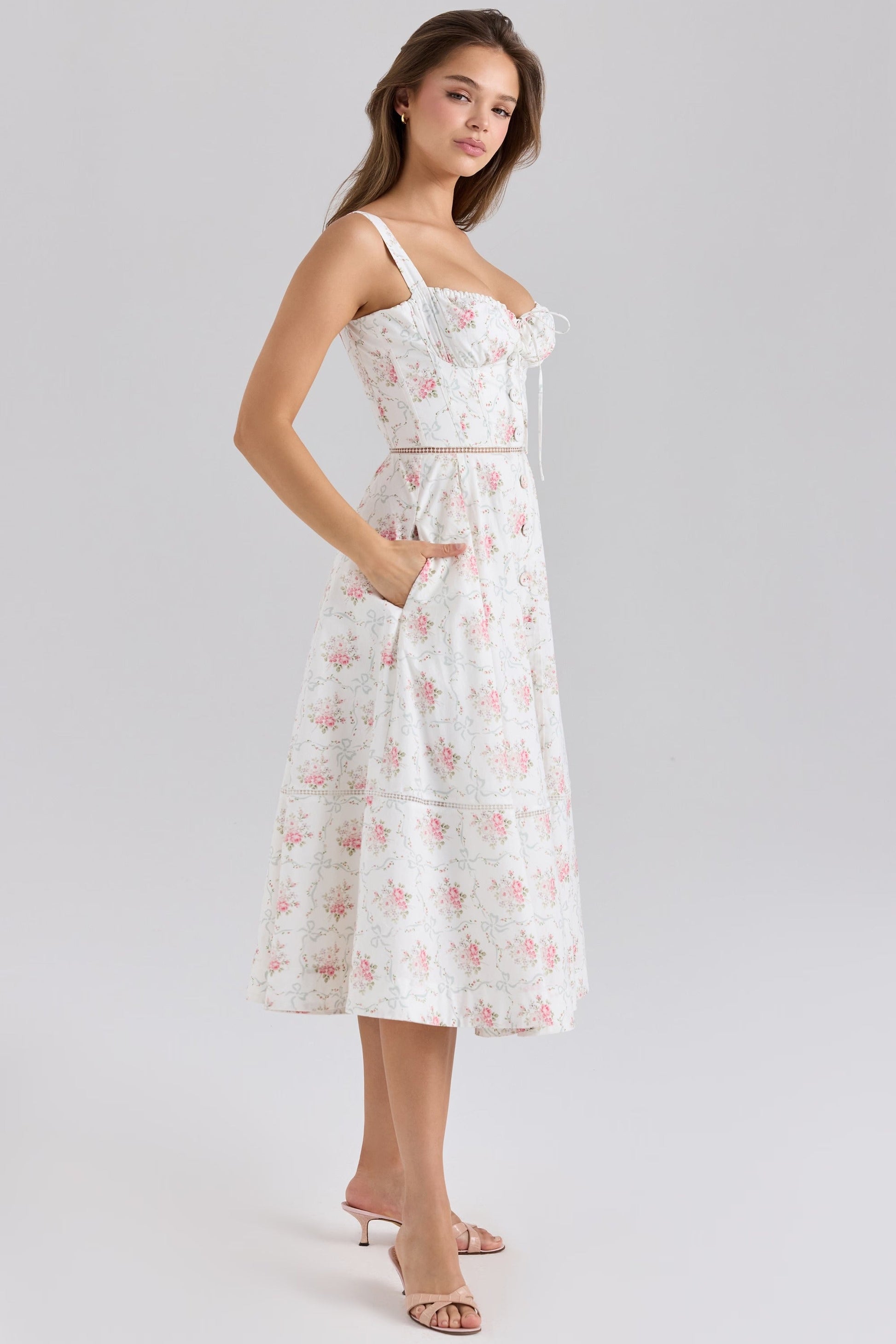 Vestido Midi com Botões Frontais Chiarina
