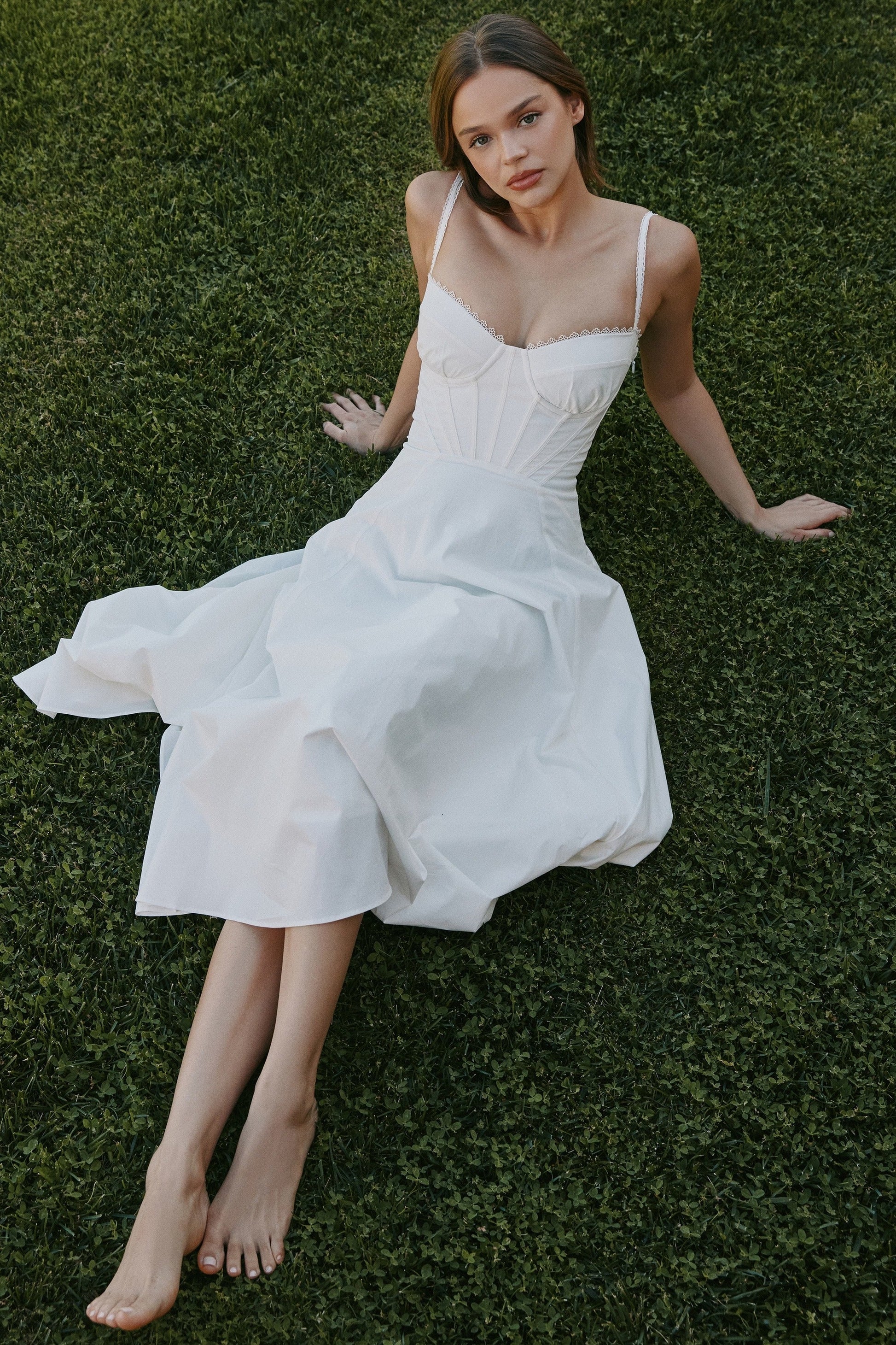 Vestido Midi Sundress de Algodão Stretch Steffani