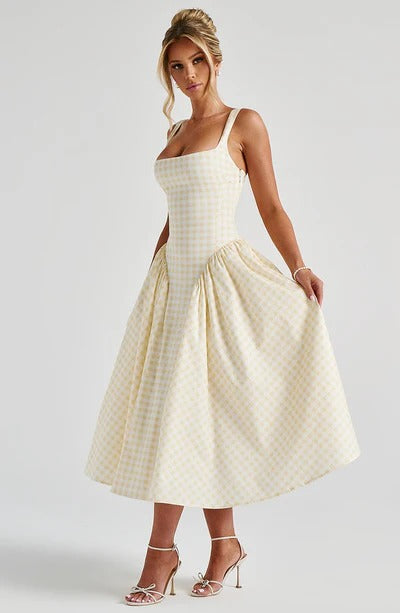 Vestido Midi Sherrie Xadrez Vichy