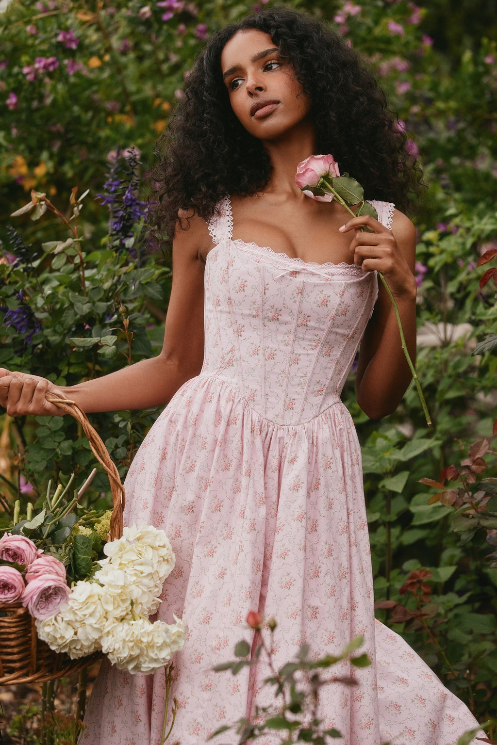 Vestido Midi Corset de Algodão Stretch Amara