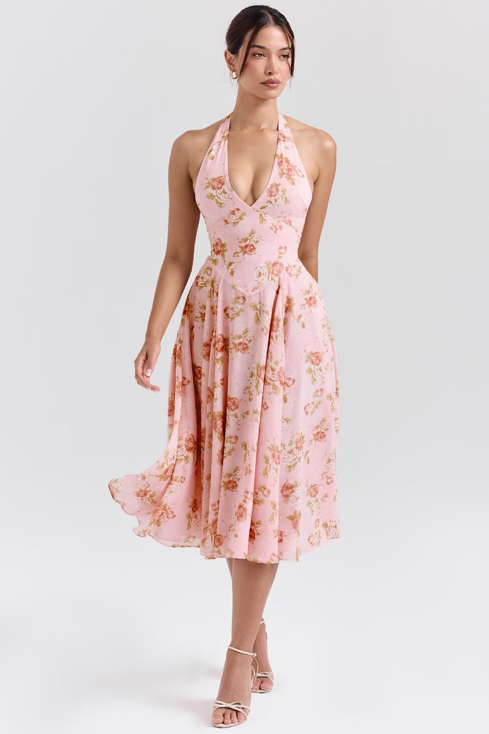 Vestido Halter Georgette Solada