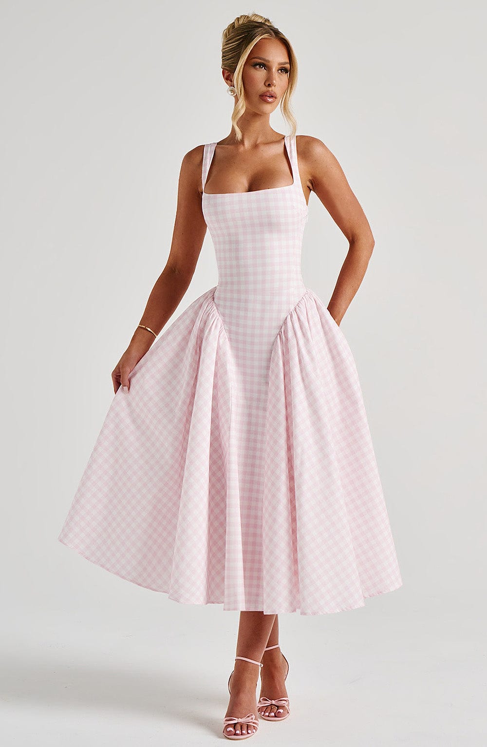 Vestido Midi Sherrie Xadrez Vichy