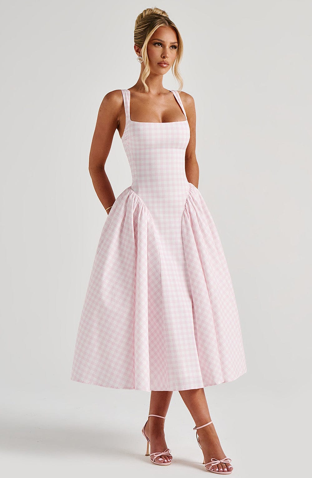 Vestido Midi Sherrie Xadrez Vichy
